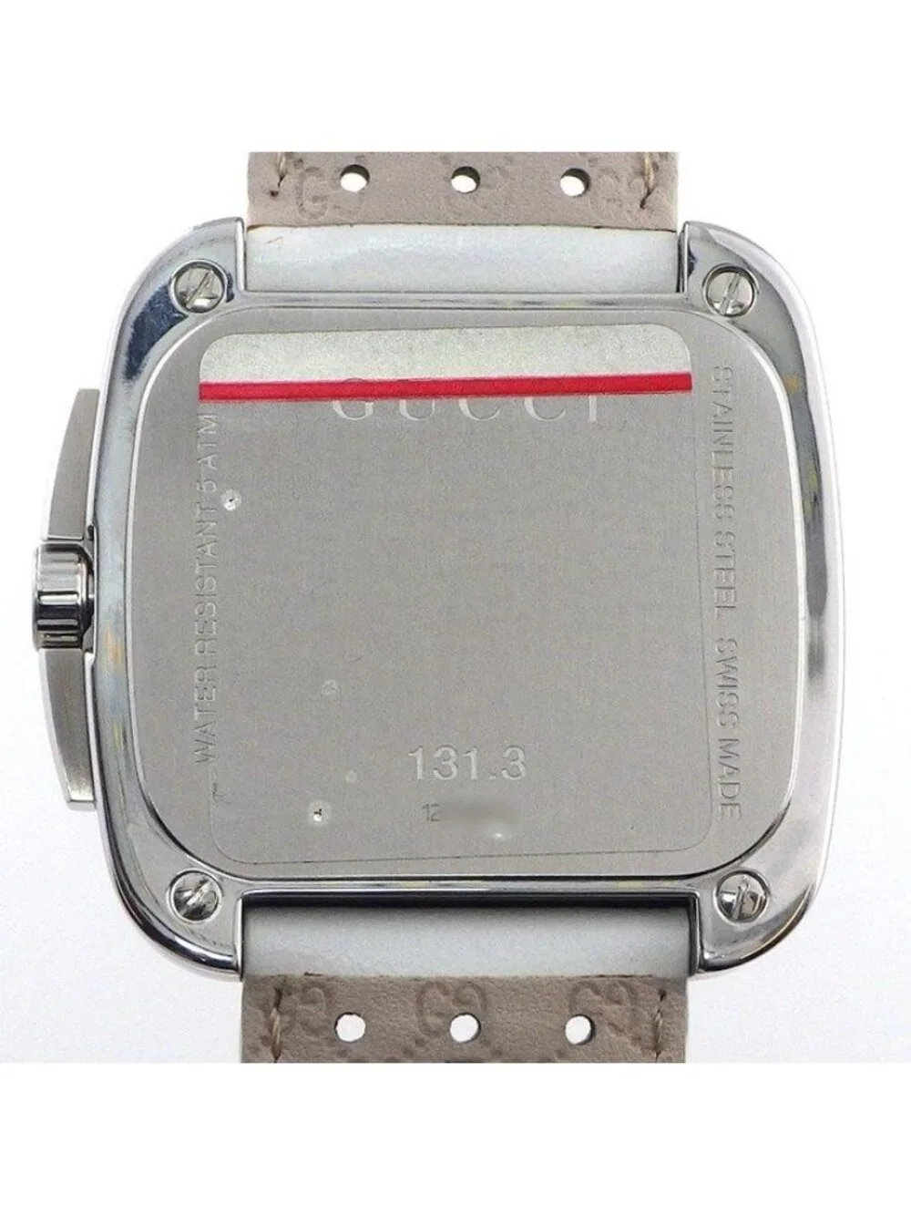Gucci Watch Coupe Square Blue Dial Date Luminous Hand Index Small Second